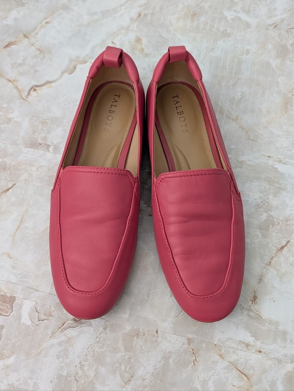 Talbots Women's Pink Soft Leather Loafers Sz 8M